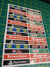 Scalextric Slot Car Decal Sticker Sheet - Model Racing 1/32 1/24 - 32x Stickers