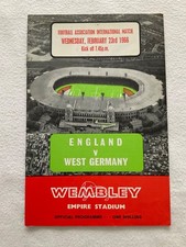 ENGLAND V WEST GERMANY 1966 WEMBLEY INTERNATIONAL OFFICIAL MATCH DAY PROGRAMME