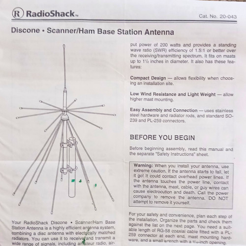 Radioshack discone omni - discone,