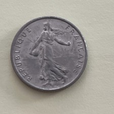 1965 French 1/2 Franc Coin AU