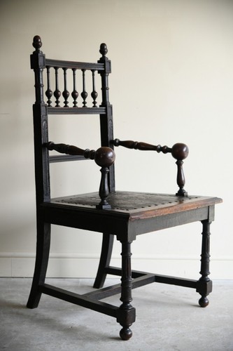 Antique oak occasional carver - oak,