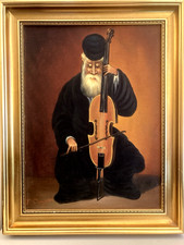 Cello Player  framed signed