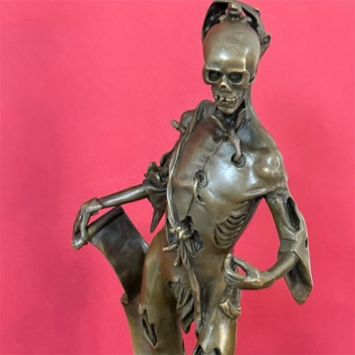 Bronze skeleton statue memento - bronze,