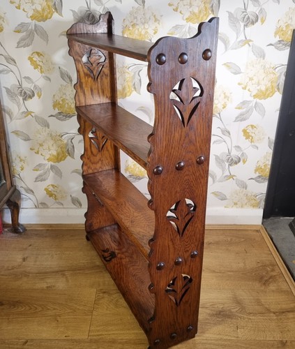 Antique ornate oak shelves - antique,