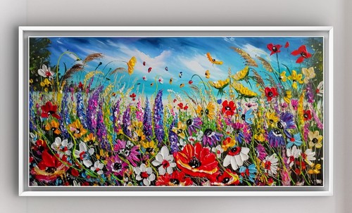 Original acrylic oil flower - original,