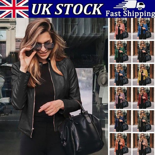 Womens faux leather jacket - jacket, pu