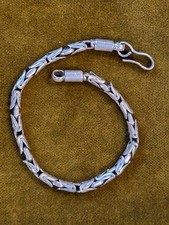 Vintage Unisex Silver 925 Byzantine Chain Bracelet, 207mm Long