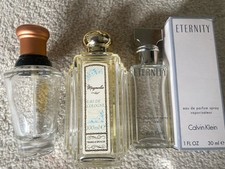 3 Vintage Retro Glass Perfume Bottles 1980s-2000s
