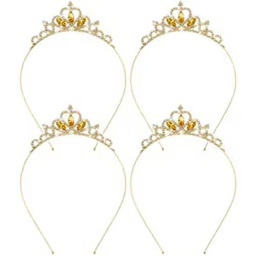 4pcs golden princess crown - golden,