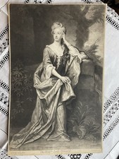 Antique 1697 Mezzotint engraving The Hon. Lady Howard, John Smith after Kneller