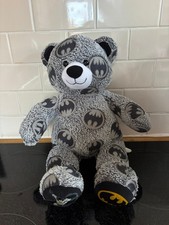 DC Comics Batman Logo Build A Bear 17” Plush Grey/Black Stuffed vgc 