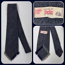 Vintage 1960s 1970s Vardoc Oxford Grey Fringed Wool Neck Tie  3.25" Wide