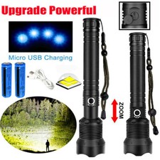 1-10PACK Super Bright LED Torch 25000000LM Flashlight XHP90.2 Rechargeable Zoom