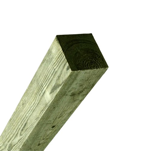 Green treated wooden fence - green,