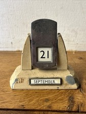 Vintage Velos Metal Flip Perpetual Desk Calendar