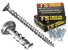 Twister Screws Premium Double-Threaded WoodScrews Self Drilling/Countersinking