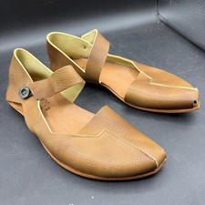 CYDWOQ Hand Made in USA Brown Leather Resort Ankle Strap Sandals Women Sz 41 10