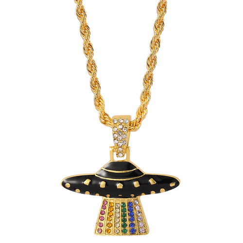 Spaceship ufo pendant necklace - pendant,