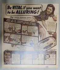 Wonder Bread Ad: Hollywood Star Marsha Hunt from 1930's Size: 11 x 12 Inches