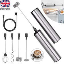 2-Speed Coffee Whisk and Foam Maker Milk Frother with 5 Detachable Whisk Heads