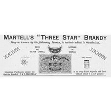 MARTELL Three Star Brandy - Victorian Advertisement 1893