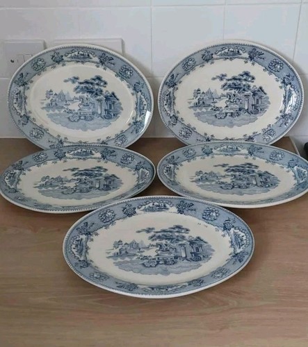 Vintage blue oval - 5x,