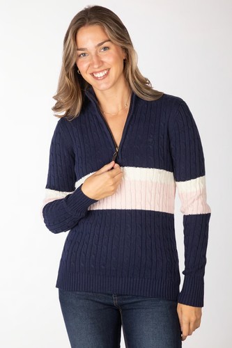 Rydale ladies striped quarter - ladies,