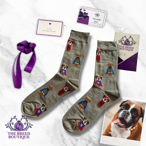 Boxer dog socks - boxer,