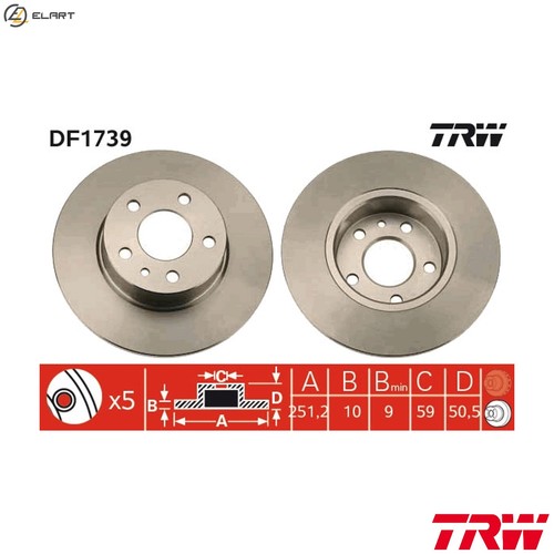 Brake disc df1739 for - disc,