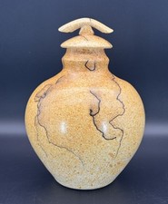 HORSEHAIR Handcrafted Pottery Urn Jar with Lid Artist Signed BCANTON ‘06