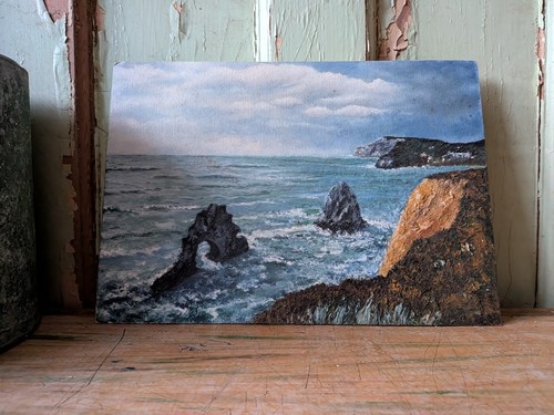 Vtg painting oil board - vtg,