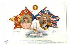 HMS RENOWN - ROYAL NAVY PRE-DREADNOUGHT - ROYAL CRUISES (TWO CARDS)