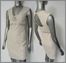 RIVER ISLAND Cream Beige Lace Bodycon DRESS Size 8, 10, 12