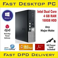 Cheap DELL/HP/Lenovo Desktop PC Intel Dual Core 4GB RAM 160GB HD Win-10 Computer