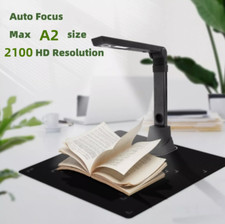21MP Portable Book Scanner, A3 Document Scanner, HD Auto Focus with LED Light