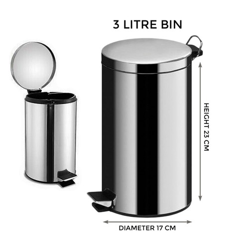 Stainless steel pedal bin - steel,