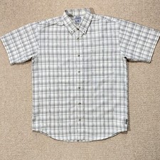 Columbia Titanium Shirt Mens XL Slim Fit White Grey Striped Omni Dry Button Up