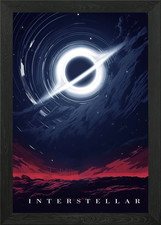 black hole interstellar 2 Framed Wall Art Poster Canvas Print Picture