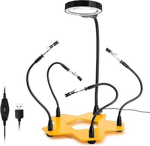 Led magnifying third hand - magnifying,