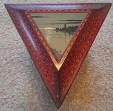 Fine Antique Huntley & Palmers Triangular Moonlight Biscuit Tin 