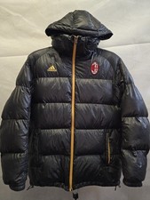 Vintage AC Milan Adidas Puffer Jacket Black Hooded 