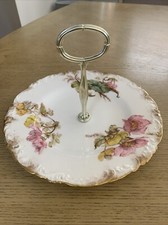 Vintage Royal Crown Derby 1 Tier Cake Stand Hand Painted  Fine Bone China 24A