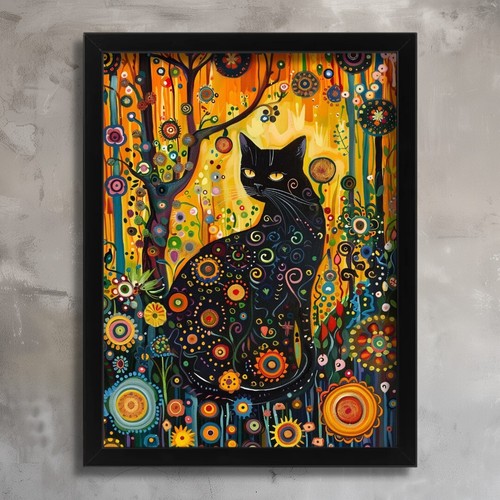 Gustav klimt black cat garden - klimt,