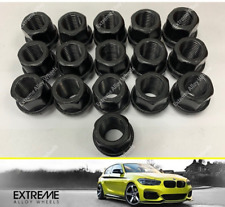 16x Alloy Wheel Nuts For Opel Ascona Kadet Manta Rekord Black Open M12x1.5