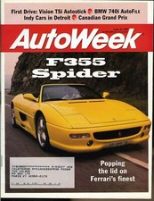 AutoWeek Magazine June 19, 1995 Ferrari F355 Spider, Vision TSi Autostick, BMW