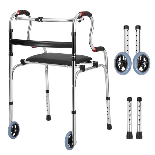 Folding walking frame with - folding,