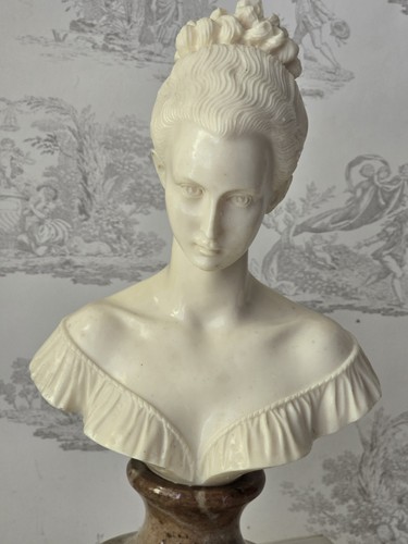 Vintage alabaster marble bust - alabaster,
