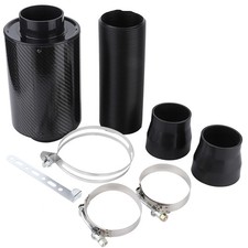 Universal Car 3 Carbon Fibre Cold Air Filter Feed Enclosed Intake Induction Pipe