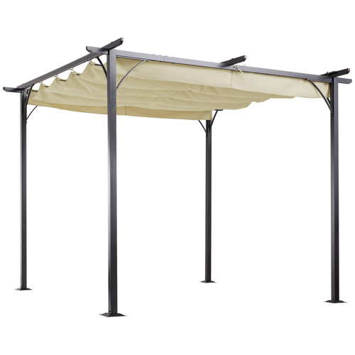 Pergola 3x3m steel frame - steel, beige