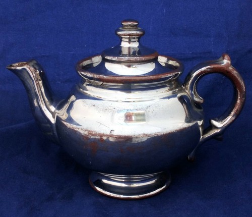 Platinum lustre teapot - platinum,
